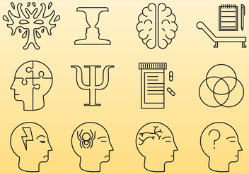 Psychology Line Icons - vector #379693 gratis